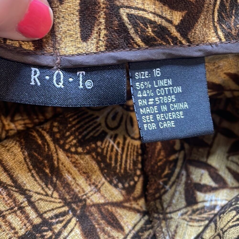 RQT vintage African-inspired linen blend midi skirt - Picture 2 of 6